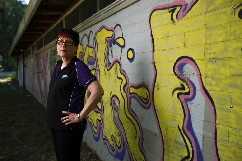 Annamaria French of Macquarie Child Care Centre has criticised work safety processes after asbestos removalists failed to adequately notify her of work at an ACT government depot next door. Photo: Jay Cronan