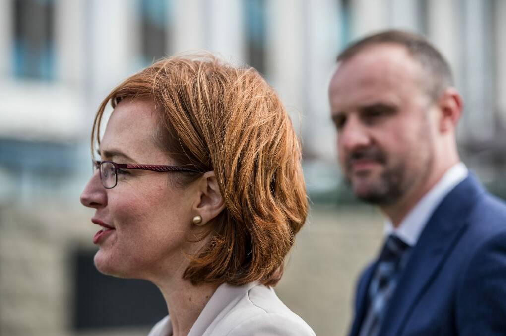 Health Minister Meegan Fitzharris, left, with ACT Chief Minister Andrew Barr.  Photo: Karleen Minney