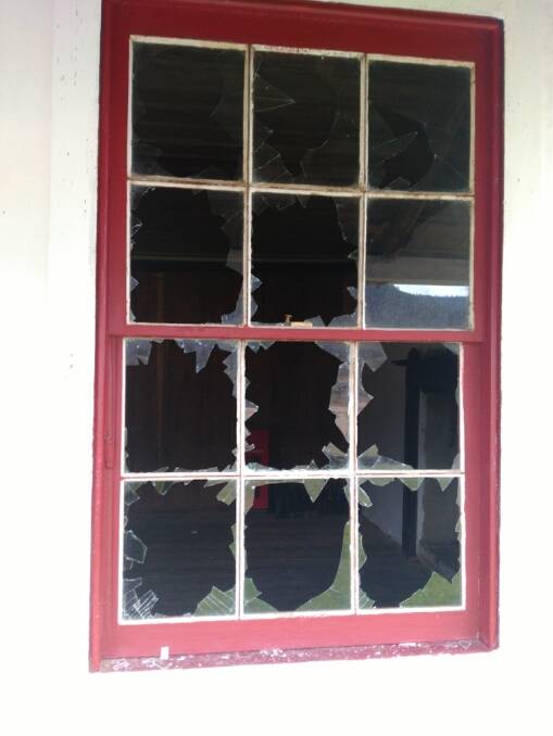 All of the windows at the Orroral homestead were smashed. Photo: Supplied