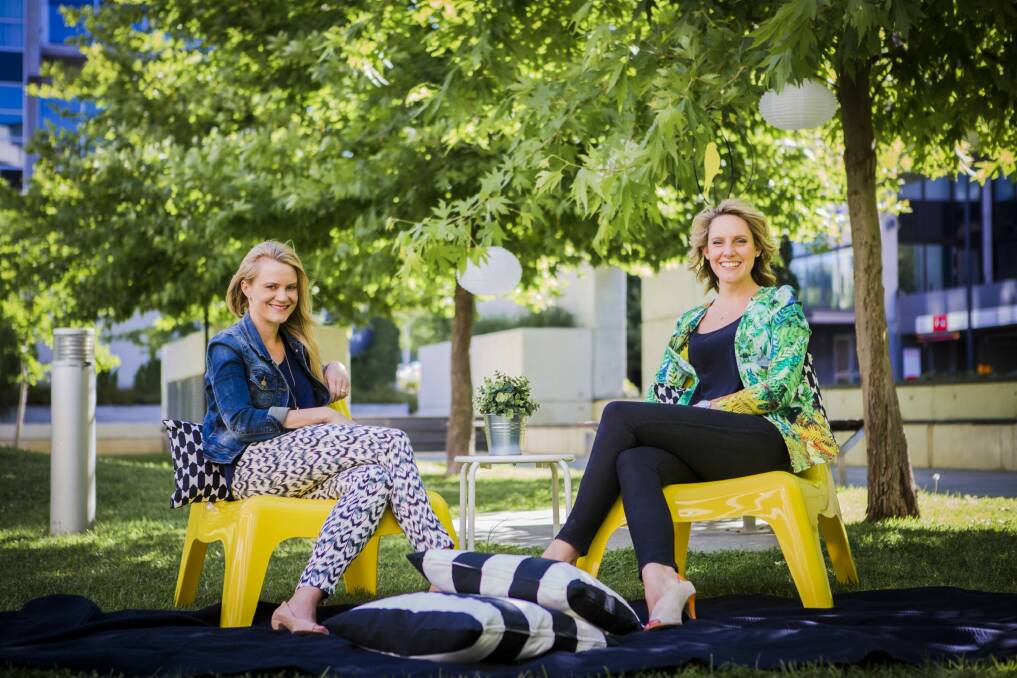 Founders of Night Market Canberra, (from left) Marissa Christian and Natalie Weber.

 Photo: Jamila Toderas