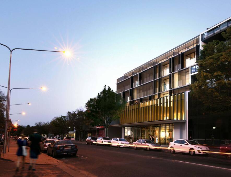 An artist's impression of the new Gallery development proposed for Mort Street, Braddon. Photo: Supplied (from DA)