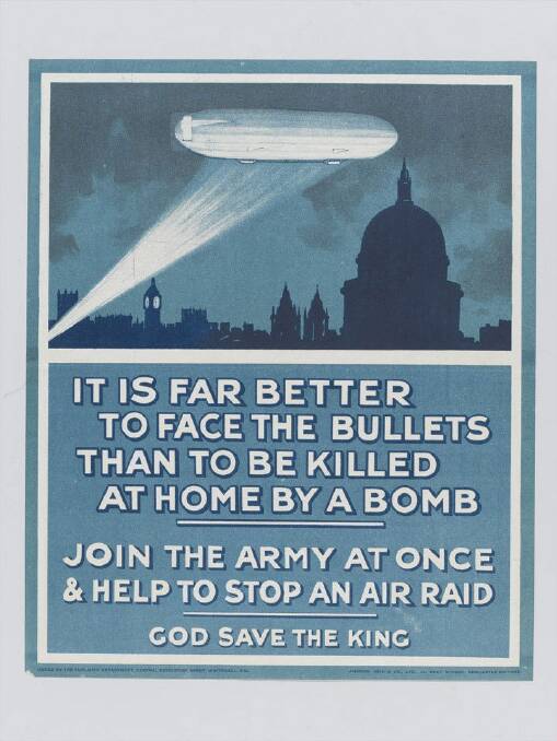 Death from above: "The lights of the Zeppelin frequently darted across the sky." Photo: Supplied