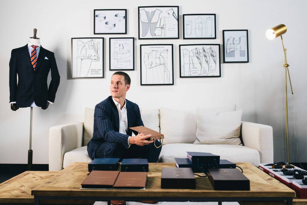 Institchu co-founder James Wakefield in the new Canberra showroom. Photo: Rohan Thomson
