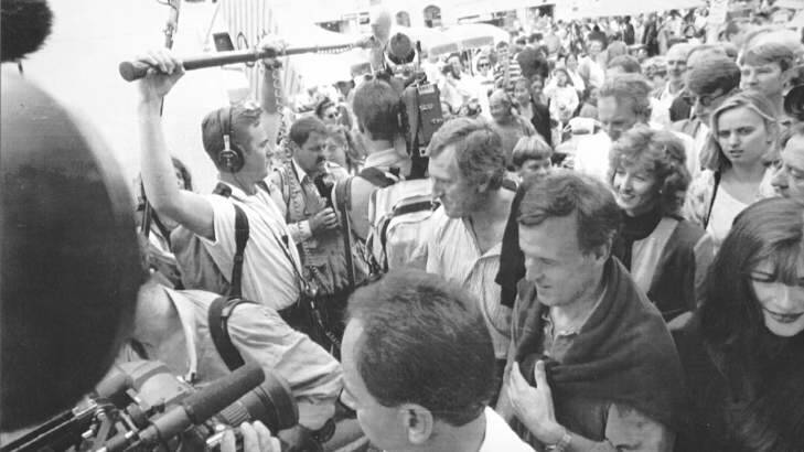 Opposition leader John Hewson  walks through the Salamanca markets in Hobart in 1993. He proposed a GST and lost the election. Photo: Mike Bowers