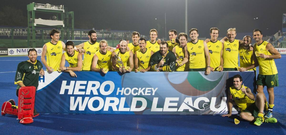 Australia beat Belgium 2-1 to win the World League title. Photo: Koen Suyk