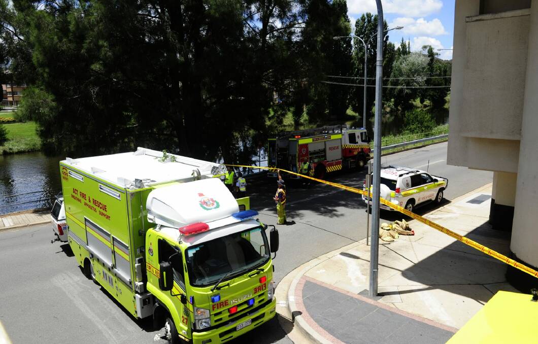 A suspected spill into Queanbeyan River has closed roads. Photo: Melissa Adams