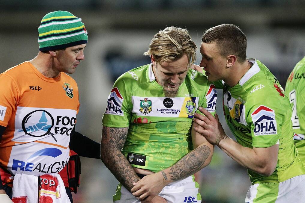 After shoulder surgery in the off-season, Blake Austin, centre, will make his comeback to the NRL from the bench on Saturday. Photo: Getty Images