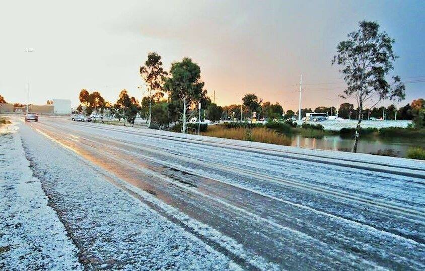 "Hail in Bruce" – Canberra Times winter photo competition 2016. Photo: Alex Petkovic