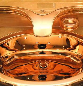 The Sultan of Brunei's private jet boasts a gold-plated sink. . Photo: Supplied