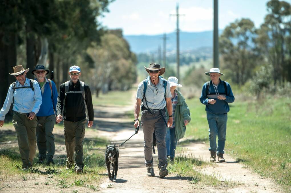 Rod Griffith has been joined on various legs of the walk by friends and interested people. Photo: Karleen Minney