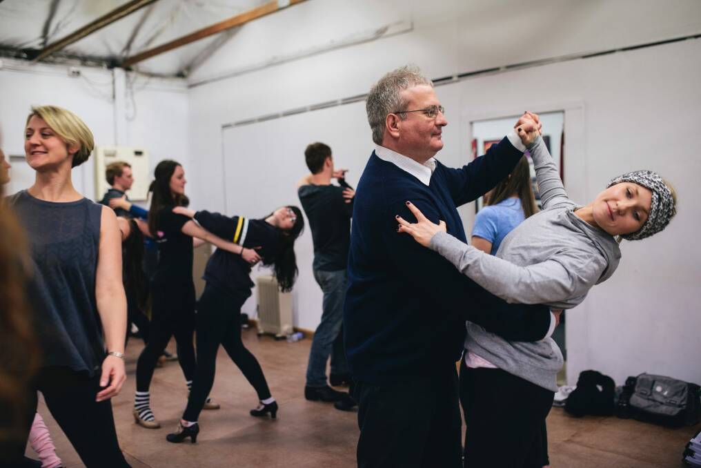 Ron Cerabona tries ballroom dancing with Charli Gearside. Photo: Rohan Thomson