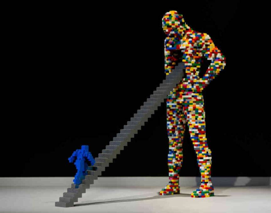 True meaning: Lego sculpture <em>Stairway</em> by Nathan Sawaya. Photo: Supplied