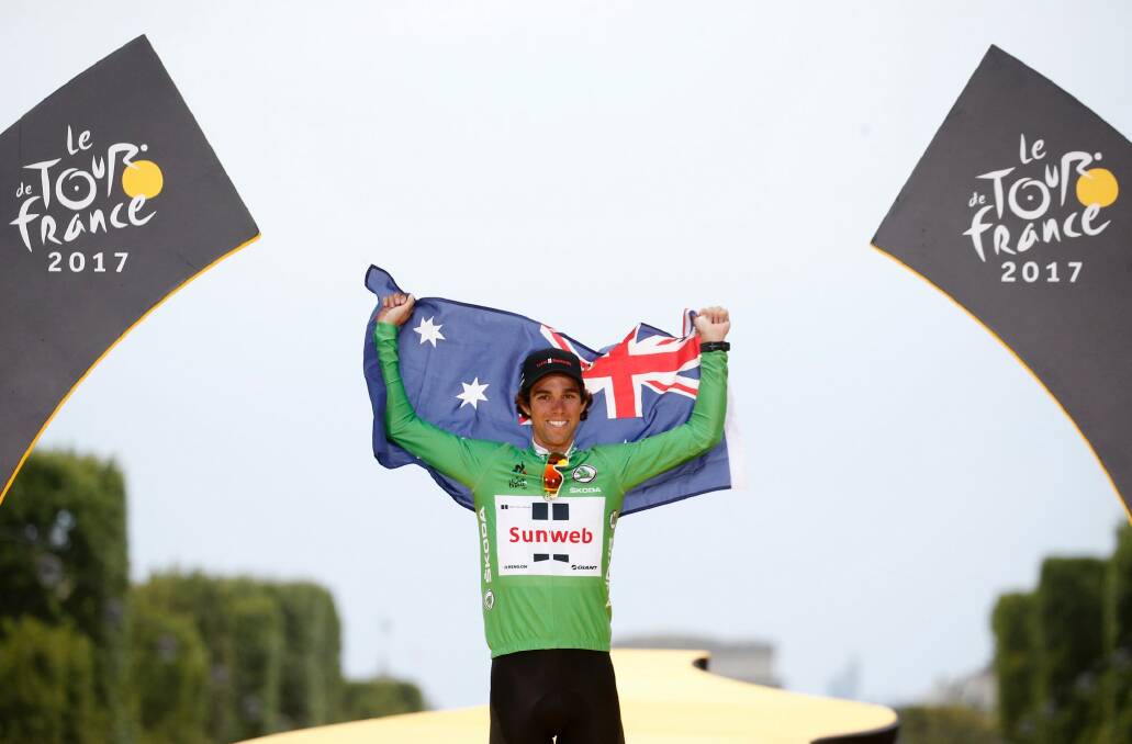Michael Matthews was named the ACT male athlete of the year after winning the Tour de France green jersey. Photo: AP
