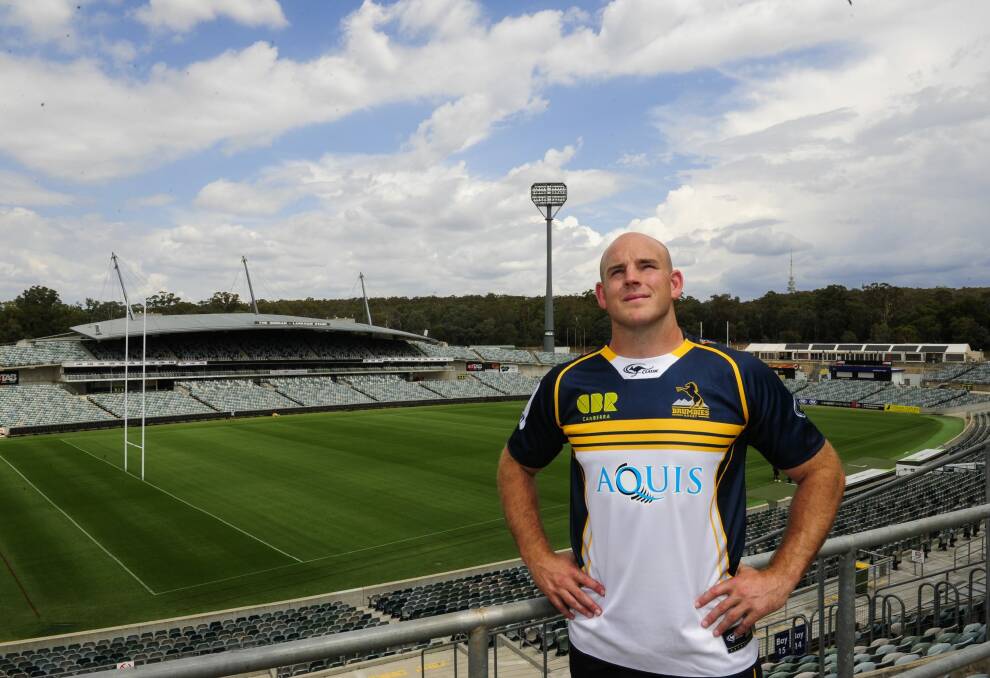 Name on the shirt: Aquis has been announced as the major sponsor for the Brumbies. Photo: Melissa Adams