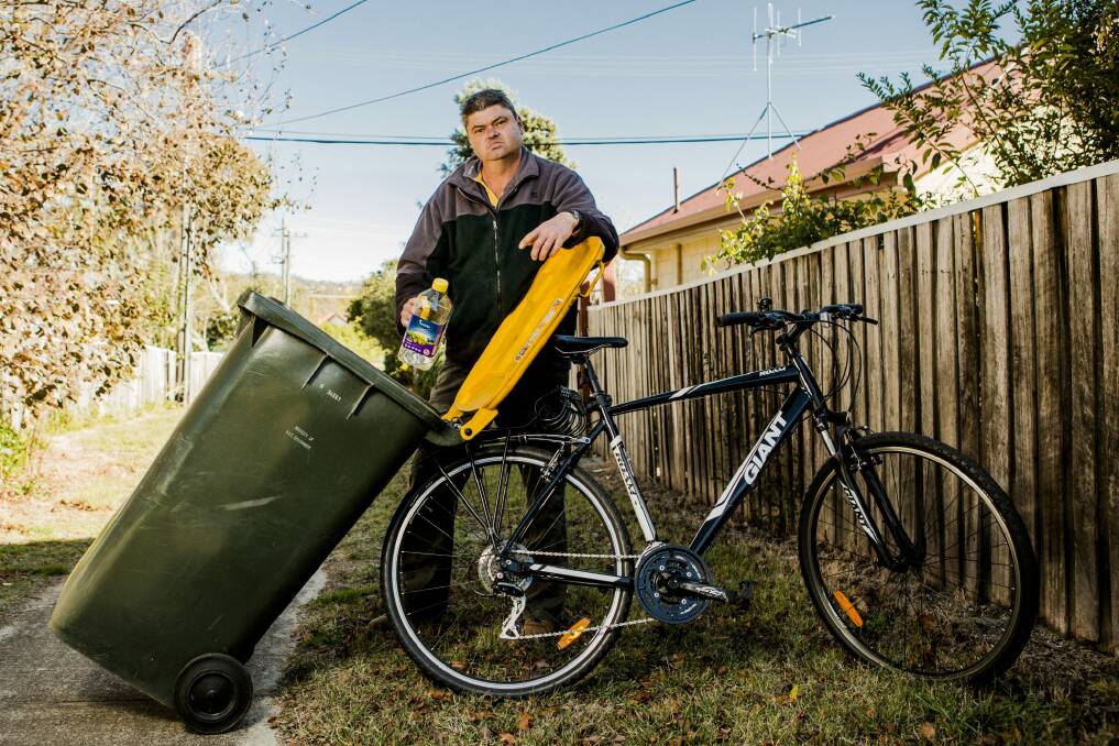 Andrew Jenson developed his own solution to his "chock-a-block" wheelie bin. Photo: Jamila Toderas