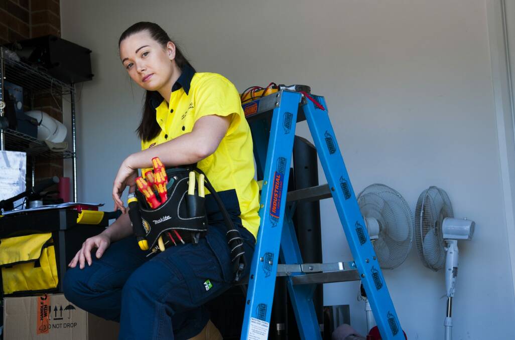 Electrical apprentice Allyce Daley Boorn,23, is disappointed she had a year under a 2 year pilot program for an improved electrical apprenticeship scheme that has not had its funding renewed this financial year Photo: Elesa Kurtz
