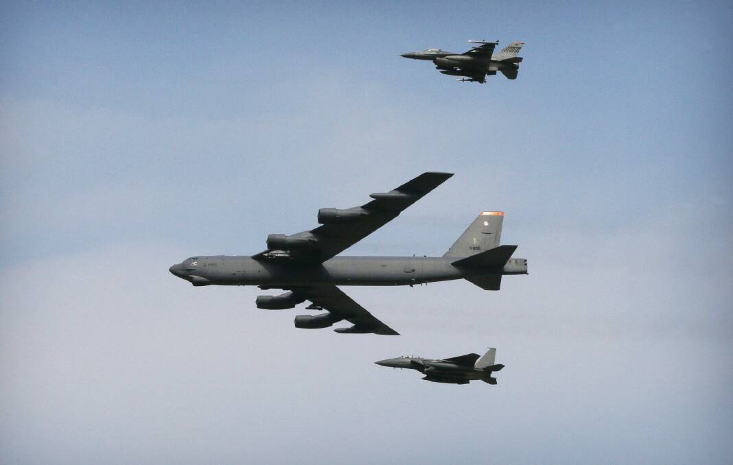 A US Air Force B-52 bomber will take part in a flyover by Vietnam-era aircraft in Canberra on Thursday. Photo: Ahnn Young-joon