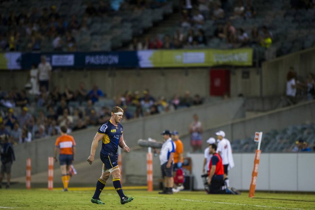 David Pocock receives a yellow card during the second half of the win against the Hurricanes.  Photo: Rohan Thomson