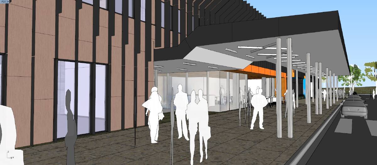 An artist's impression of the main entry of the new University of Canberra public hospital. Photo: Supplied