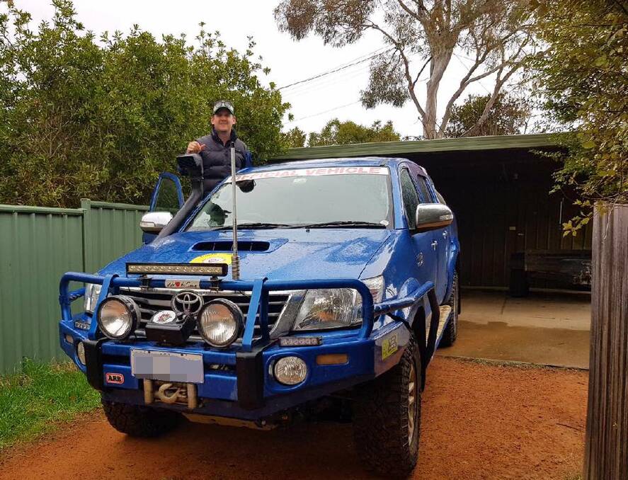 Toby Mildren reunited with his Toyota Hilux 72 hours after it was stolen from his driveway.  Photo: Supplied