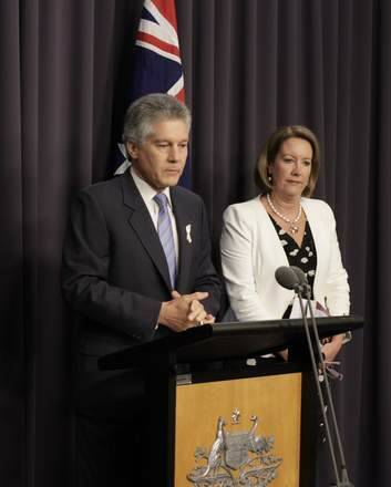 Defence minister Stephen Smithm and Elizabeth Broderick pictured in 2010. Ms Broderick's report into the treatment of women in defence was released today. Photo: Andrew Meares