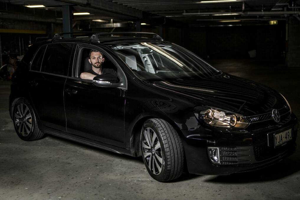 Justin Graf purchased his Golf GTD in 2012 from a Canberra dealer. He was angry when he learned the company he had trusted for decades had deliberately deceived customers. Photo: Jamila Toderas