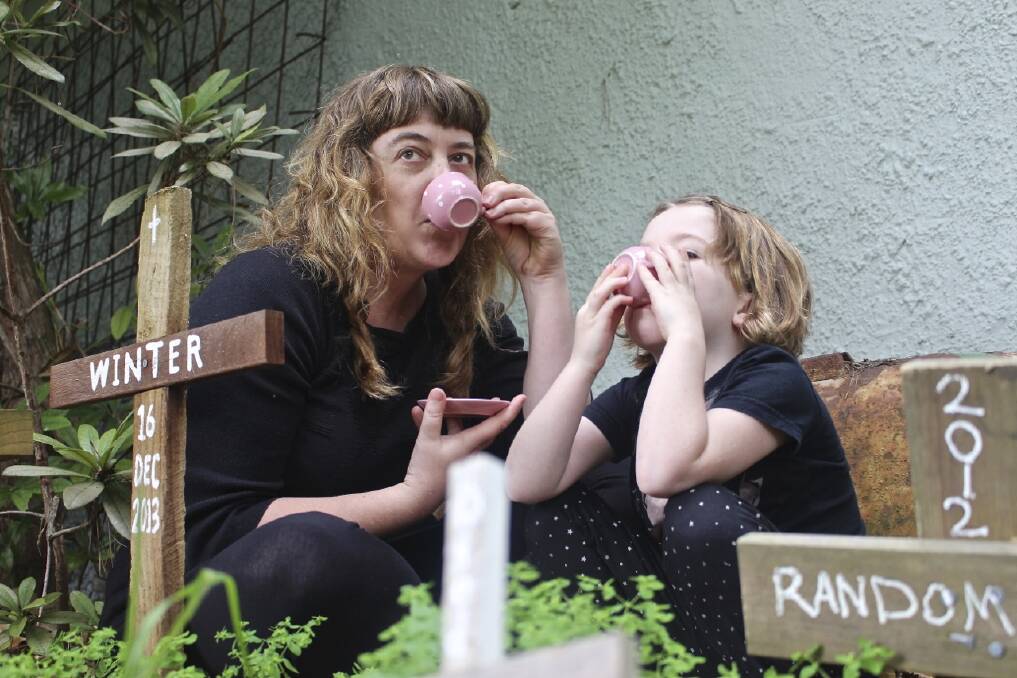 Artist Hayley West, here with daughter Ramona Richardson, 5, will debut her work <i>I Remember You</i>, at the Art, Not Apart Festival.  Photo: Tobias Richardson