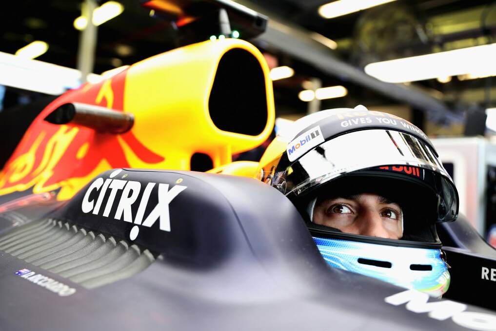 New season: Daniel Ricciardo sits in his car during practice for the Australian Formula One Grand Prix at Albert Park. Photo: Getty Images