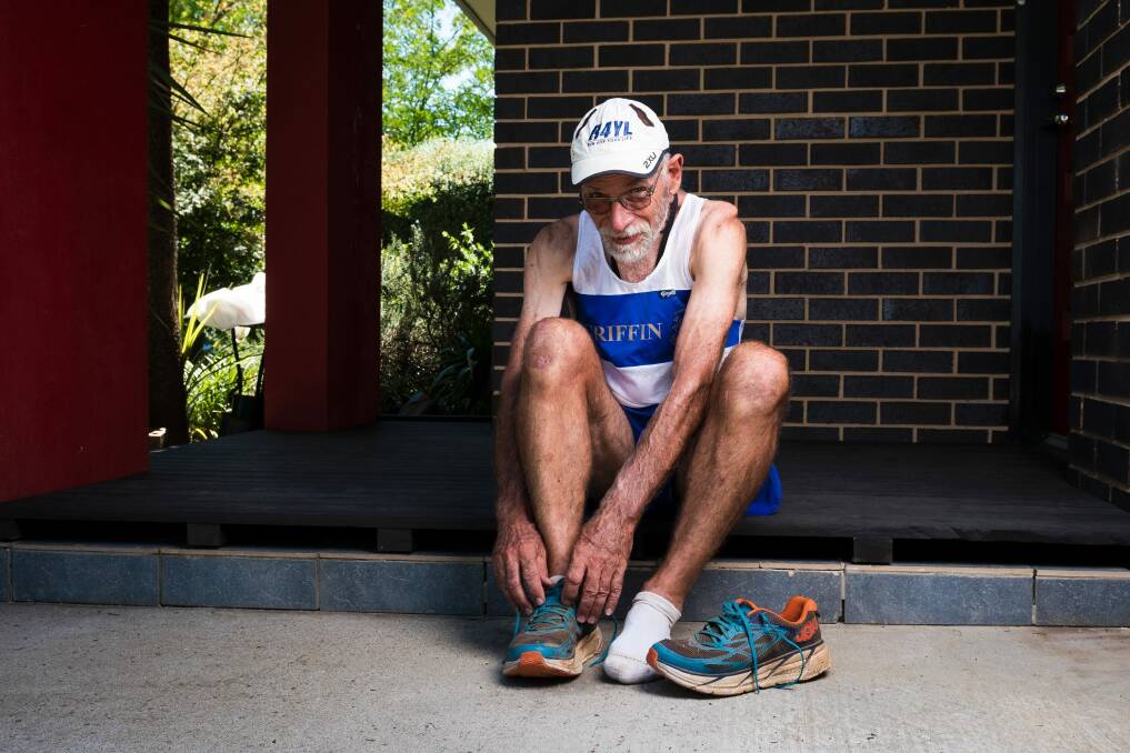 Bill Arthur is running in his 23rd Australian Running Festival which will also mark his 65th marathon. Photo: Dion Georgopoulos