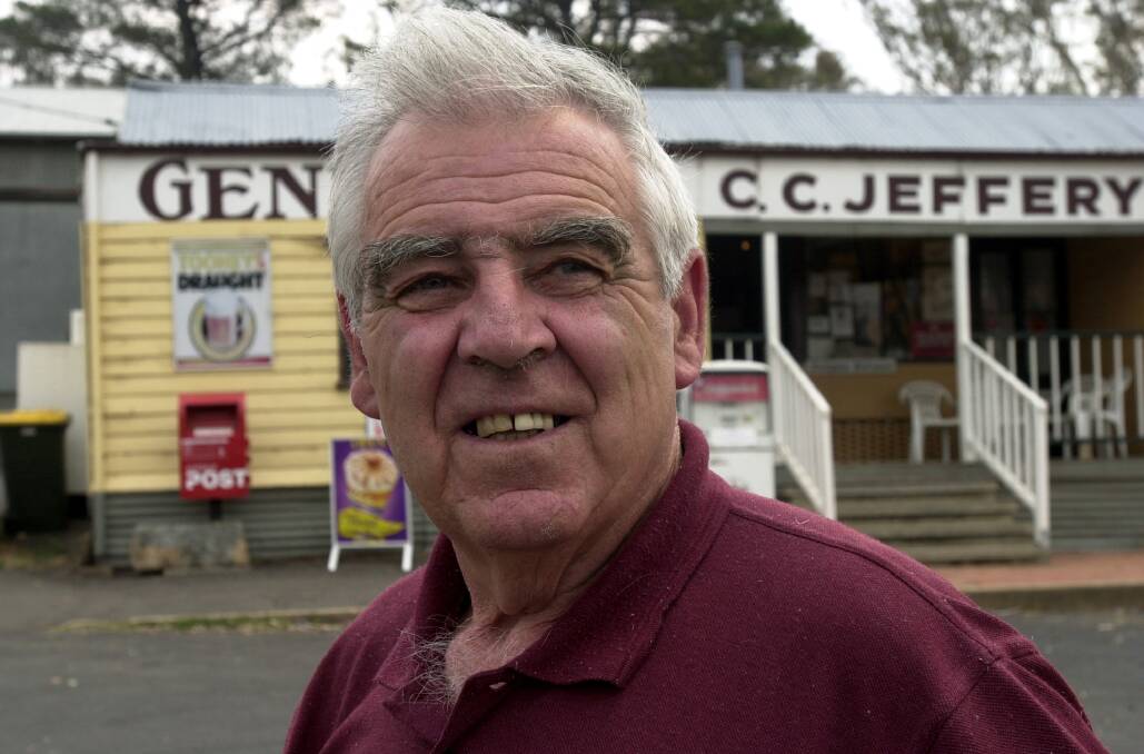 Val Jeffery outside the Tharwa store in 2003. He took over the store from his parents. Photo: Richard Briggs