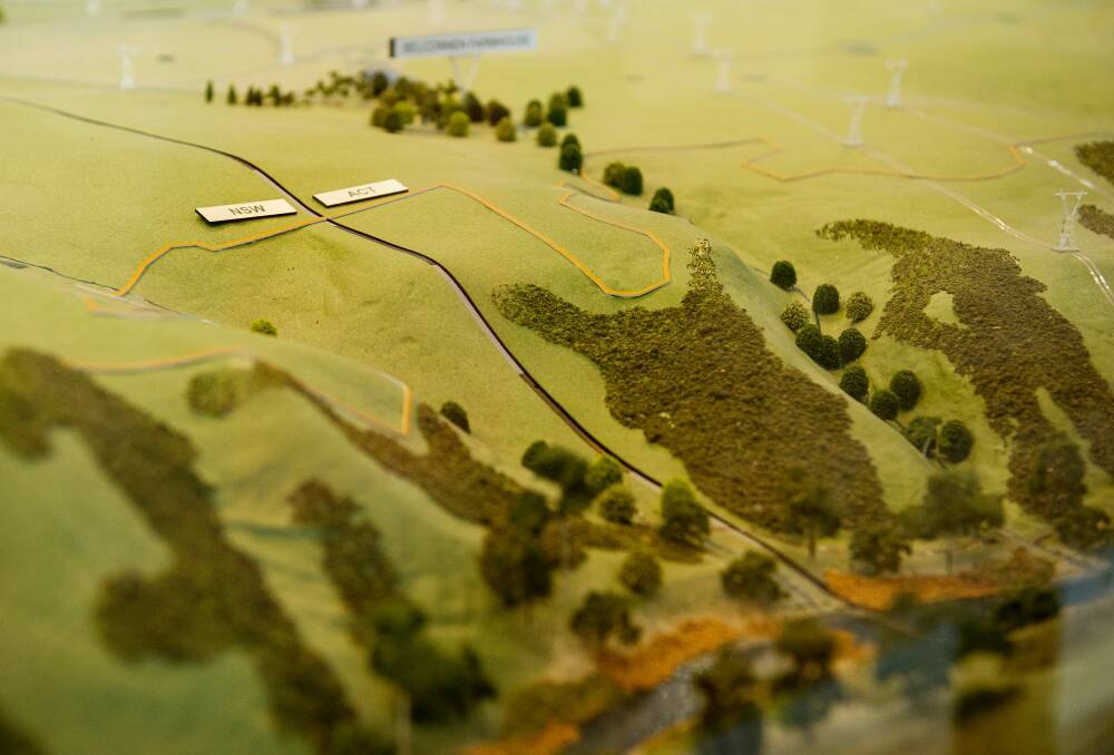 A model of the proposed Ginninderry development that straddles the ACT/NSW border. Photo: Sitthixay Ditthavong