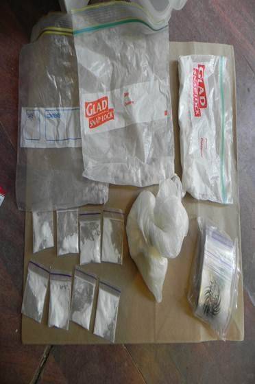 Drugs seized during a raid on a Chisholm property. Photo: Supplied