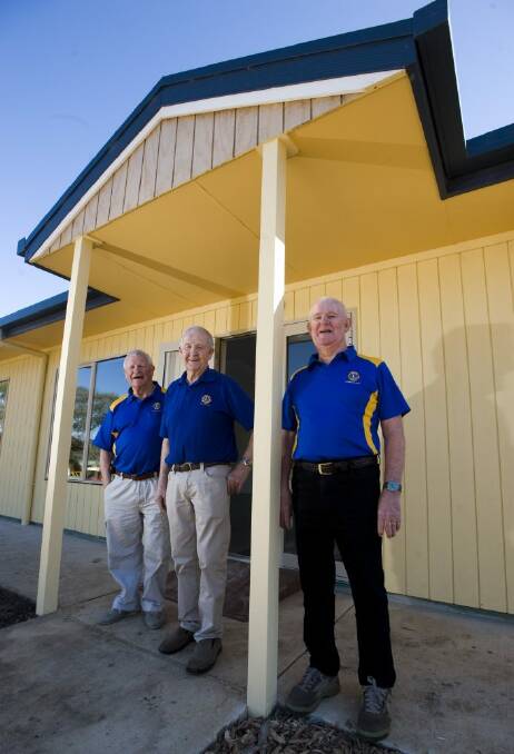 Lions Youth Haven chairman Frank Brown with members Peter Stapleton and Bruce May at the new lodge. Photo: Elesa Kurtz