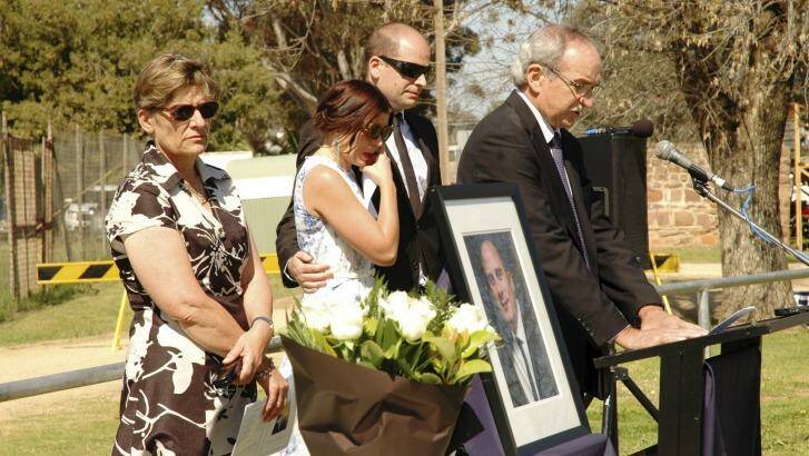 The Noble family at Saturday's memorial service for Chris Noble. Photo: Denis Gregory