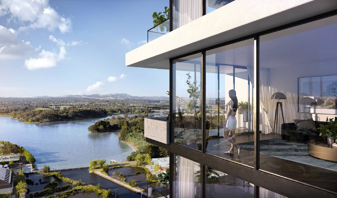 Many of Republic's apartments will capture views across Lake Ginninderra.  Photo: Supplied