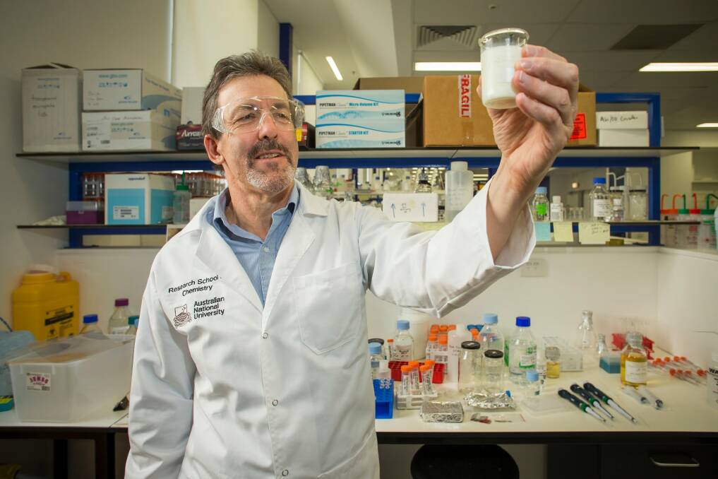 UHT milk could pave the way for new treatments for Alzheimer's, Parkinson's and type 2 diabetes. Professor John Carver in the lab.  Photo: Stuart Hay, ANU 