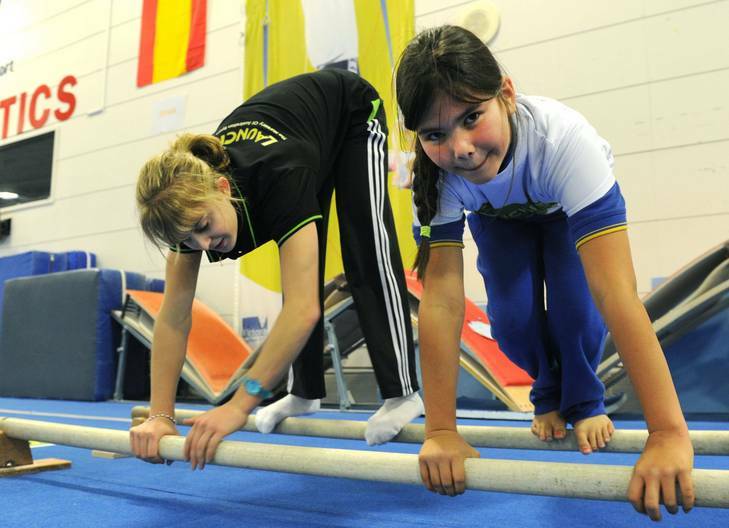 Gymnastics Australia launched a national grassroots program "Launch Pad" at the AIS gymnastics training hall. Olympic gymnast, Lauren Mitchell was on hand to launch the program. Photo: Graham Tid