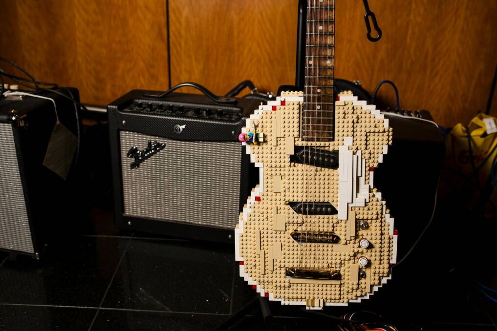 A guitar made from Lego - just one of the amazing creations made by volunteers from across Australia and New Zealand who just love Lego. Photo: Jamila Toderas