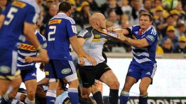 The Stormers were frustrated by the physicality of the Brumbies' scrum on Saturday night. Photo: Graham Tidy