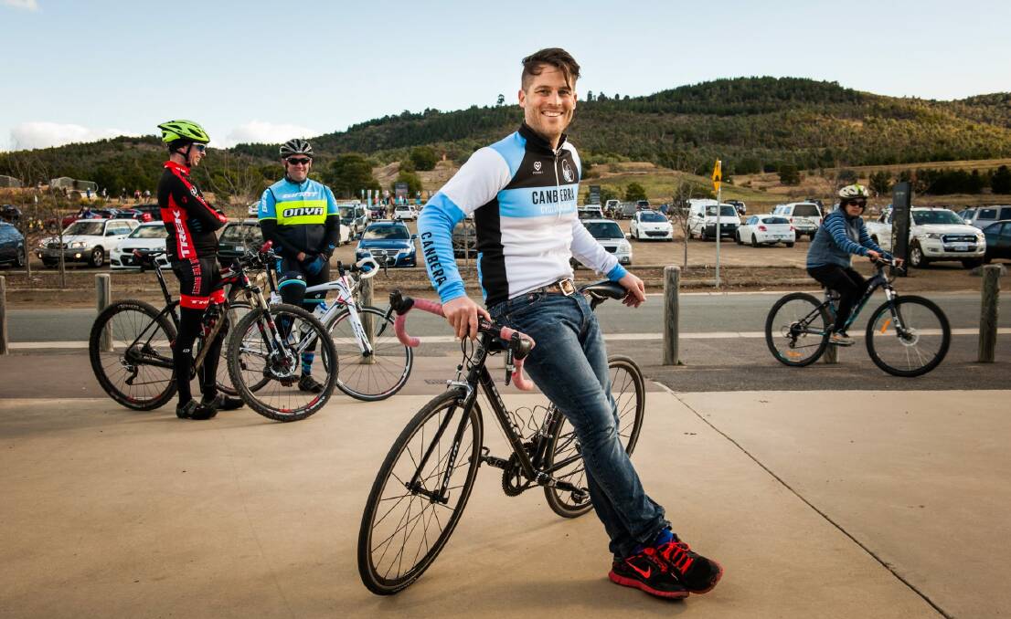 Canberra Cycling Club president Nathan Edwardson escaped injury after two half-bricks were thrown at his group of cyclists. Photo: Elesa Kurtz