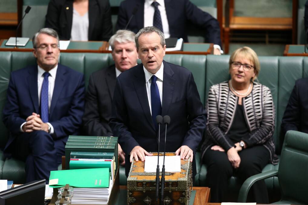 Bill Shorten introduces his private member's bill on marriage equality. Photo: Andrew Meares