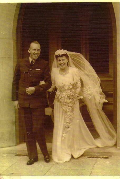 A love that would not die: Ron and Nancy Metcalfe at their wedding in February 1946. Photo: Supplied