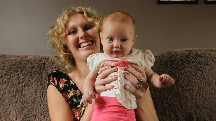Concern: Mother-of-four Adele Calvert, pictured with three-month-old Lola, believes infant formula advertising can be aggressive. Photo: Ken Irwin