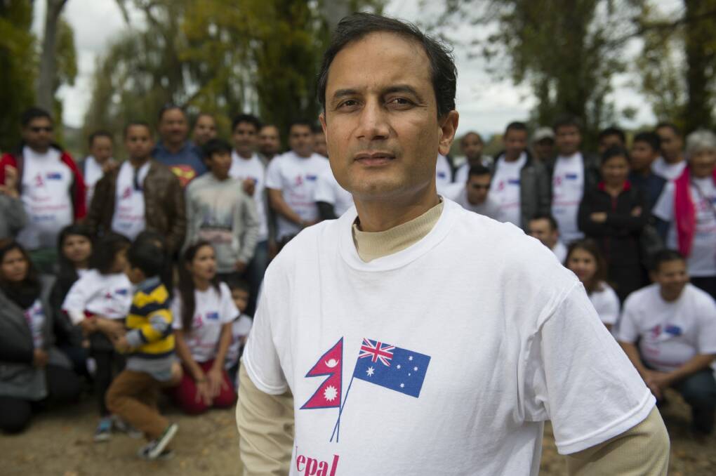 Nepal Earthquake Relief Coordination Canberra coordinator Binod Nepal gathers with the ACT's Nepalese community.