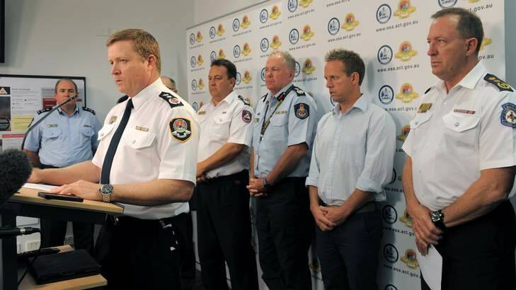 Joint press conference with a number of different ACT Government agencies, at the ESA HQ regarding the current heat wave. Photo: Graham Tidy