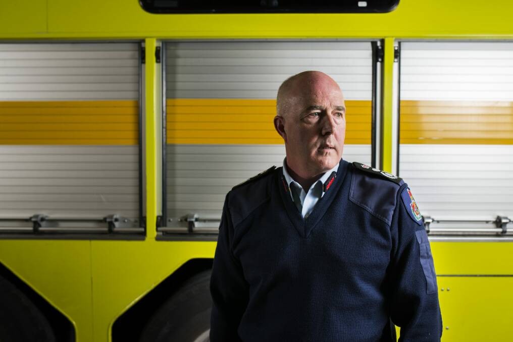 ACT Fire and Rescue chief officer Mark Brown welcomed Greg McConville, saying he hoped to work closely with the new ACT union boss. Photo: Rohan Thomson