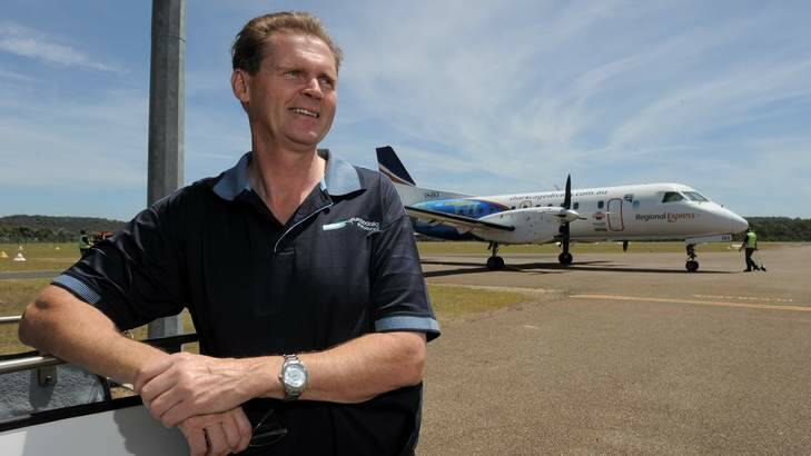 Hopes flying high... Mayor of Eurobodalla Shire Lindsay Brown at Moruya Airport. Photo: Graham Tidy