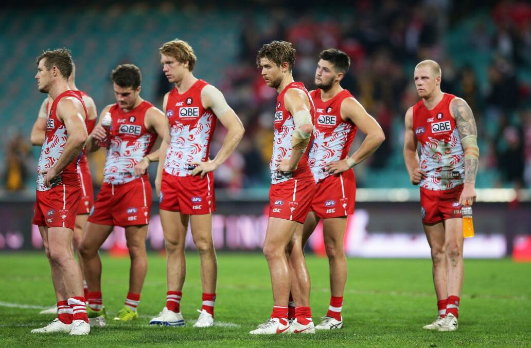 Heads up: Sydney Swans need a likely nine wins from 12 remaining fixtures to make the finals this season. Photo: Getty Images