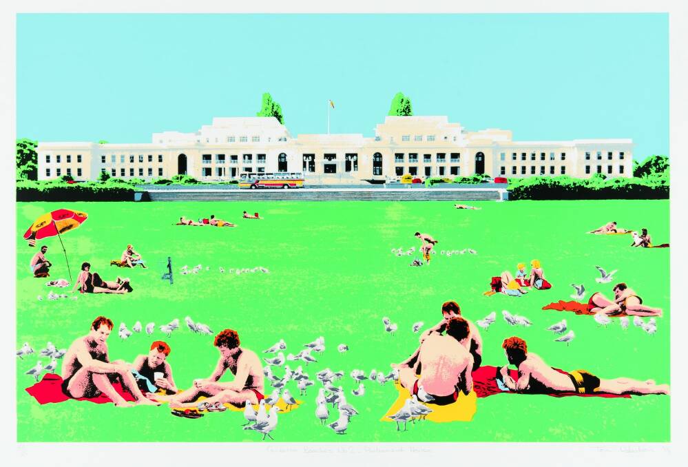Toni Robertson, Canberra beaches no. 2 - Parliament House, 1984. Photo: supplied