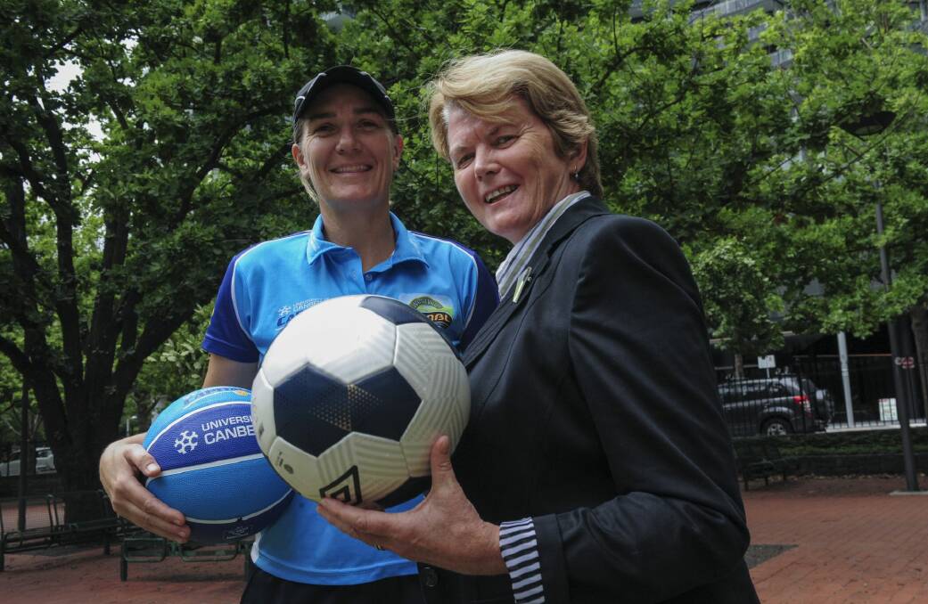 Capitals coach Carrie Graf and Capital Football boss Heather Reid are certainties for ACT Hall of Fame inclusion, if it still exists in the future. Photo: Graham Tidy